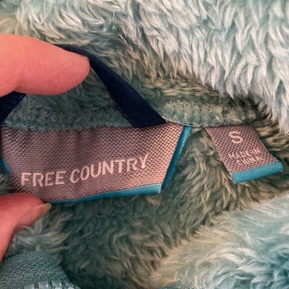 Free Country Teal Faux Fur Zip Front Vest Size Small - Picture 3 of 9